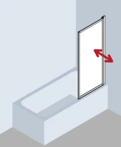 Kermi Vario 2000 Faltwand 1-flügelig V2FW1060142AK 65,1-66,7x140cm, Weiß, ESG Klar -Heimwerkzeuge Kermi Vario 2000 Faltwand 1 fluegelig V2FW1060142AK 651 667x140cm weiss ESG klar 2