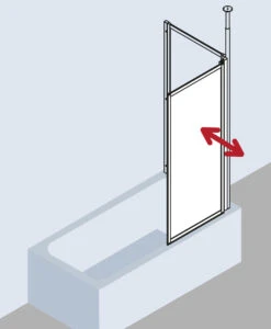 Kermi Vario 2000 Faltwand 1-flügelig V2FW1060142AK 65,1-66,7x140cm, Weiß, ESG Klar -Heimwerkzeuge Kermi Vario 2000 Faltwand 1 fluegelig V2FW1060142AK 651 667x140cm weiss ESG klar 4