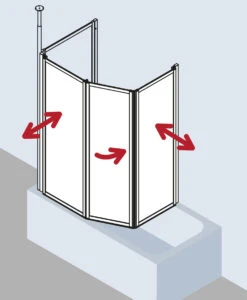 Kermi Vario 2000 Faltwand 2-/1-flügelig V2TS2075141UK 74-76,3x140cm, Silber Mattgl., ESG SR Opaco -Heimwerkzeuge Kermi Vario 2000 Faltwand 2 1 fluegelig V2TS2075141UK 74 763x140cm silber mattgl. ESG SR Opaco 2