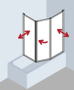 Kermi Vario 2000 Faltwand 2-/1-flügelig V2TS2075142YK 74-76,3x140cm, Weiß, ESG SR Opaco Clean -Heimwerkzeuge Kermi Vario 2000 Faltwand 2 1 fluegelig V2TS2075142YK 74 763x140cm weiss ESG SR Opaco Clean 3