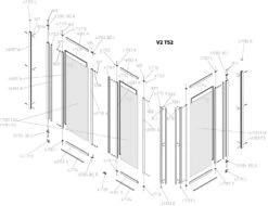 Kermi Vario 2000 Faltwand 2-/1-flügelig V2TS2080142AK 79-81,3x140cm, Weiß, ESG Klar -Heimwerkzeuge Kermi Vario 2000 Faltwand 2 1 fluegelig V2TS2080142AK 79 813x140cm weiss ESG klar 5