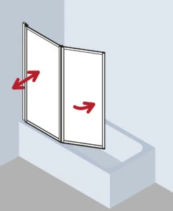 Kermi Vario 2000 Faltwand 2-flügelig V2TS1075141UK 101,1-102,7x140cm, Silber Mattgl., ESG SR Opaco -Heimwerkzeuge Kermi Vario 2000 Faltwand 2 fluegelig V2TS1075141UK 1011 1027x140cm silber mattgl. ESG SR Opaco 3