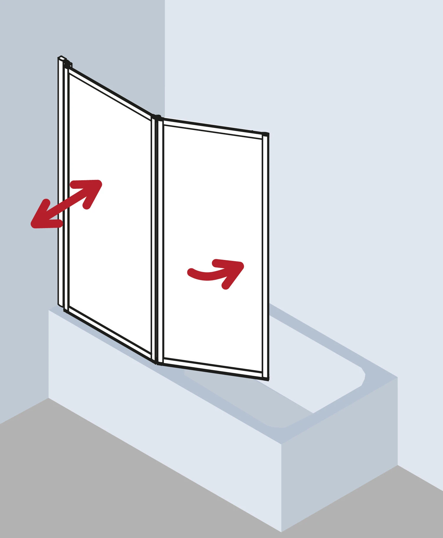 Kermi Vario 2000 Faltwand 2-flügelig V2TS1075141YK 101,1-102,7x140cm, Silber M., ESG SR Opaco Clean 6 Kermi Vario 2000 Faltwand 2-flügelig V2TS1075141YK 101,1-102,7x140cm, Silber M., ESG SR Opaco Clean – Bild 4