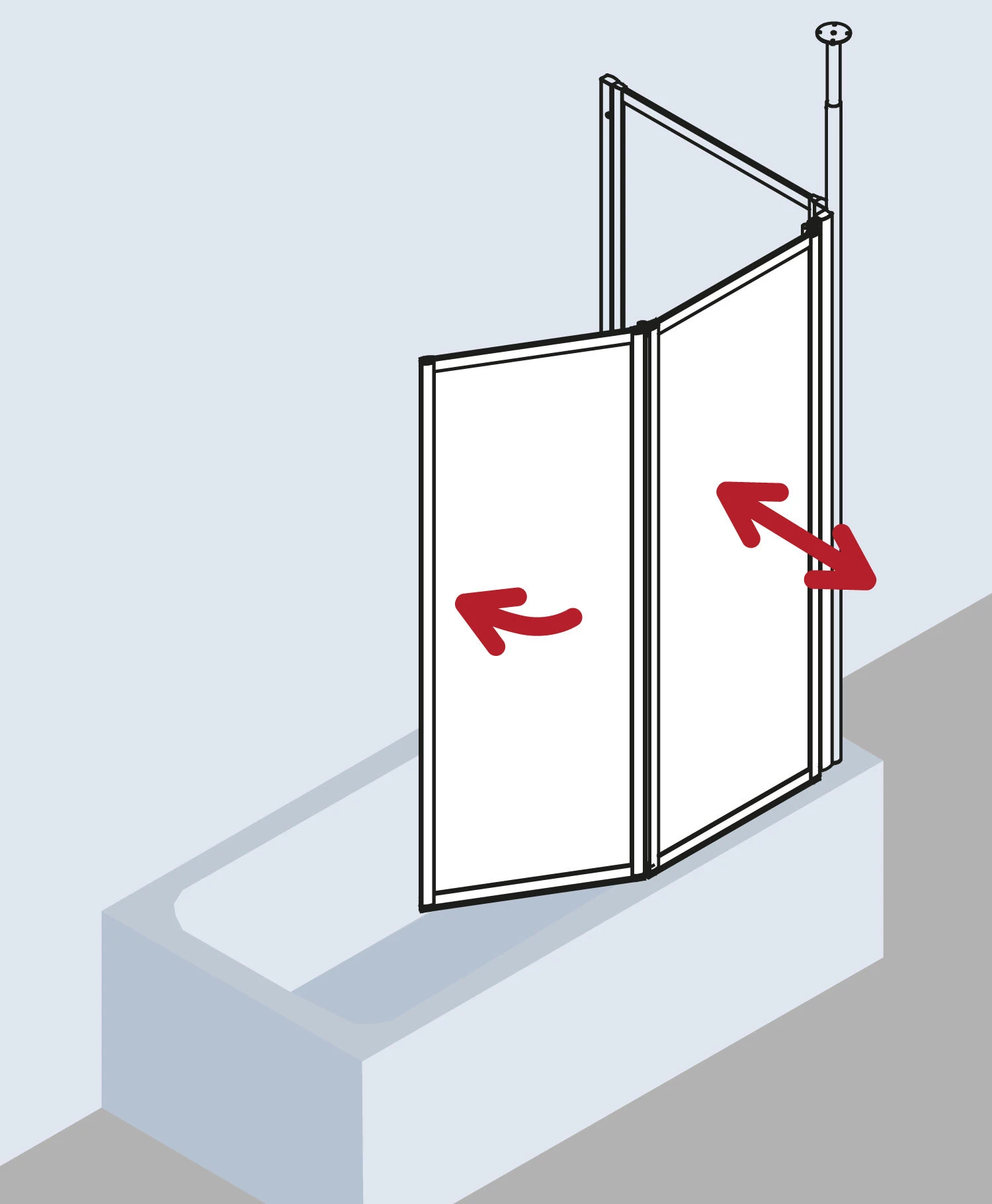 Kermi Vario 2000 Faltwand 2-flügelig V2TS1075141YK 101,1-102,7x140cm, Silber M., ESG SR Opaco Clean 9 Kermi Vario 2000 Faltwand 2-flügelig V2TS1075141YK 101,1-102,7x140cm, Silber M., ESG SR Opaco Clean – Bild 7