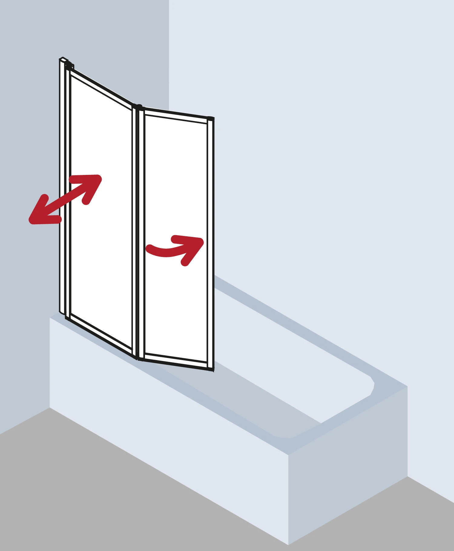 Kermi Vario 2000 Faltwand 2-flügelig V2TS1075141YK 101,1-102,7x140cm, Silber M., ESG SR Opaco Clean 10 Kermi Vario 2000 Faltwand 2-flügelig V2TS1075141YK 101,1-102,7x140cm, Silber M., ESG SR Opaco Clean – Bild 8