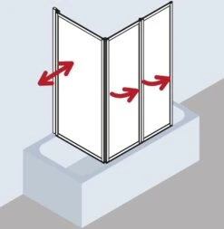 Kermi Vario 2000 Faltwand 3-tlg. V2FW3065141UK 73,5-76,8x140cm, Silber Mattgl., ESG SR Opaco -Heimwerkzeuge Kermi Vario 2000 Faltwand 3 tlg. V2FW3065141UK 735 768x140cm silber mattgl. ESG SR Opaco 2