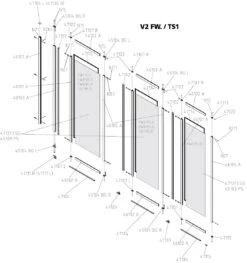 Kermi Vario 2000 Faltwand 3-tlg. V2FW3065141UK 73,5-76,8x140cm, Silber Mattgl., ESG SR Opaco -Heimwerkzeuge Kermi Vario 2000 Faltwand 3 tlg. V2FW3065141UK 735 768x140cm silber mattgl. ESG SR Opaco 3
