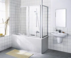 Kermi Vario 2000 Seitenwand V2TWD0751412K 66,4-69,6x140cm, Silber Mattglanz, Kerolan Perl
