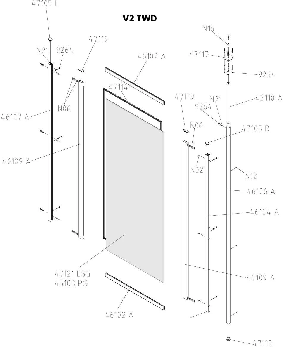 Kermi Vario 2000 Seitenwand V2TWD0801412K 71,4-74,6x140cm, Silber Mattglanz, Kerolan Perl 6 Kermi Vario 2000 Seitenwand V2TWD0801412K 71,4-74,6x140cm, Silber Mattglanz, Kerolan Perl – Bild 4