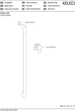 Keuco Brausestange 51585050900 Nickel Gebürstet, 900 Mm, Mit Brauseschieber -Heimwerkzeuge Keuco Brausestange 51585050900 Nickel gebuerstet 900 mm mit Brauseschieber 2