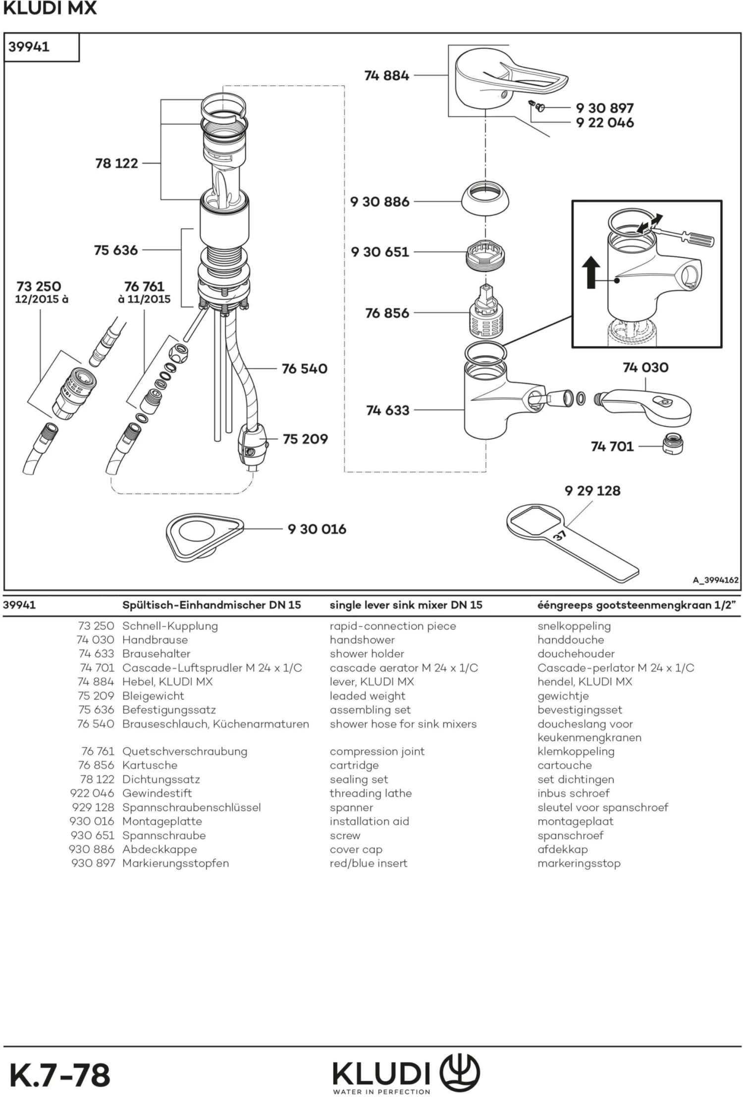 Kludi MX Küchenarmatur 399410562 Chrom, Ausziehbare Geschirrbrause 6 Kludi MX Küchenarmatur 399410562 Chrom, Ausziehbare Geschirrbrause – Bild 4
