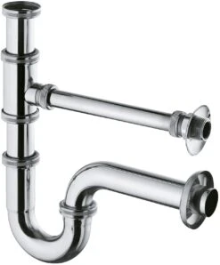 Kludi Röhren-Geruchsverschluss 1036105-00 G 1 1/4, Gerader Einlauf, Chrom