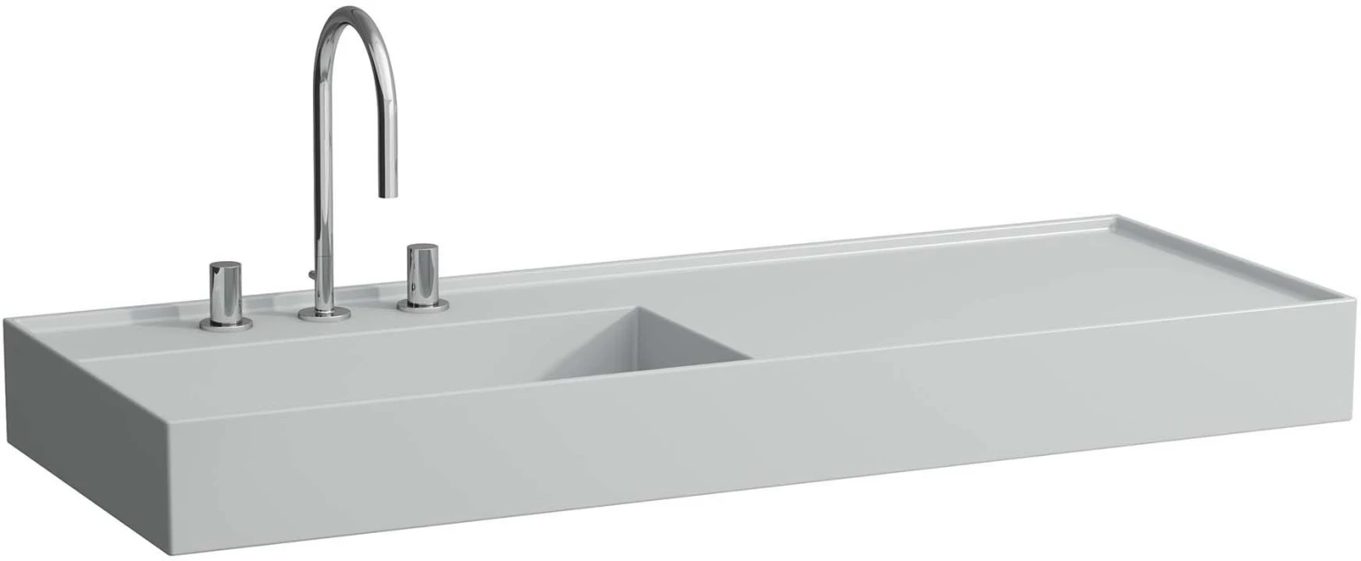 LAUFEN Kartell Waschtisch 8133327591121, 120x46cm, Grau, Ablage Rechts, Ohne Hahnloch, Saphirkeramik 3 LAUFEN Kartell Waschtisch 8133327591121, 120x46cm, Grau, Ablage Rechts, Ohne Hahnloch, Saphirkeramik