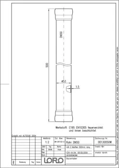 Loro Loro-x Stahlabflussrohr 00130.050X 500mm, DN 50, 2 Muffen, Feuerverzinkt, Innenbeschichtung -Heimwerkzeuge Loro Loro x Stahlabflussrohr 00130.050X 500mm DN 50 2 Muffen feuerverzinkt Innenbeschichtung 1