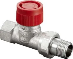 Oventrop Baureihe AF Thermostatventil 1180704 DN 15, Durchgang, Feinstvoreinstellung, Rotguss/Messing, Vernickelt