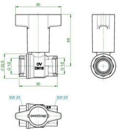 Oventrop Kugelhahn Optibal 1077104 DN15, 1/2"Innengewinde, PN16, Messing Knebelgriff -Heimwerkzeuge Oventrop Kugelhahn Optibal 1077104 DN15 1 2 Innengewinde PN16 Messing Knebelgriff 2