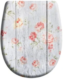Pagette Olfa Ariane WC-Sitz 950-1178 Weiß Gebleicht Mit Blumen Glänzend, Mit Deckel