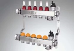 Purmo Heizkreisverteiler FF7MSSD114AKDB5 11 Kreise, 653 Mm Lang, 1", Edelstahl, Dynamic