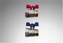 Purmo TempCo Kugelventilset FFJAMVNP44F44H5 1" IG X 1" AG Flachdichtend, Durchgang, Vernickelt