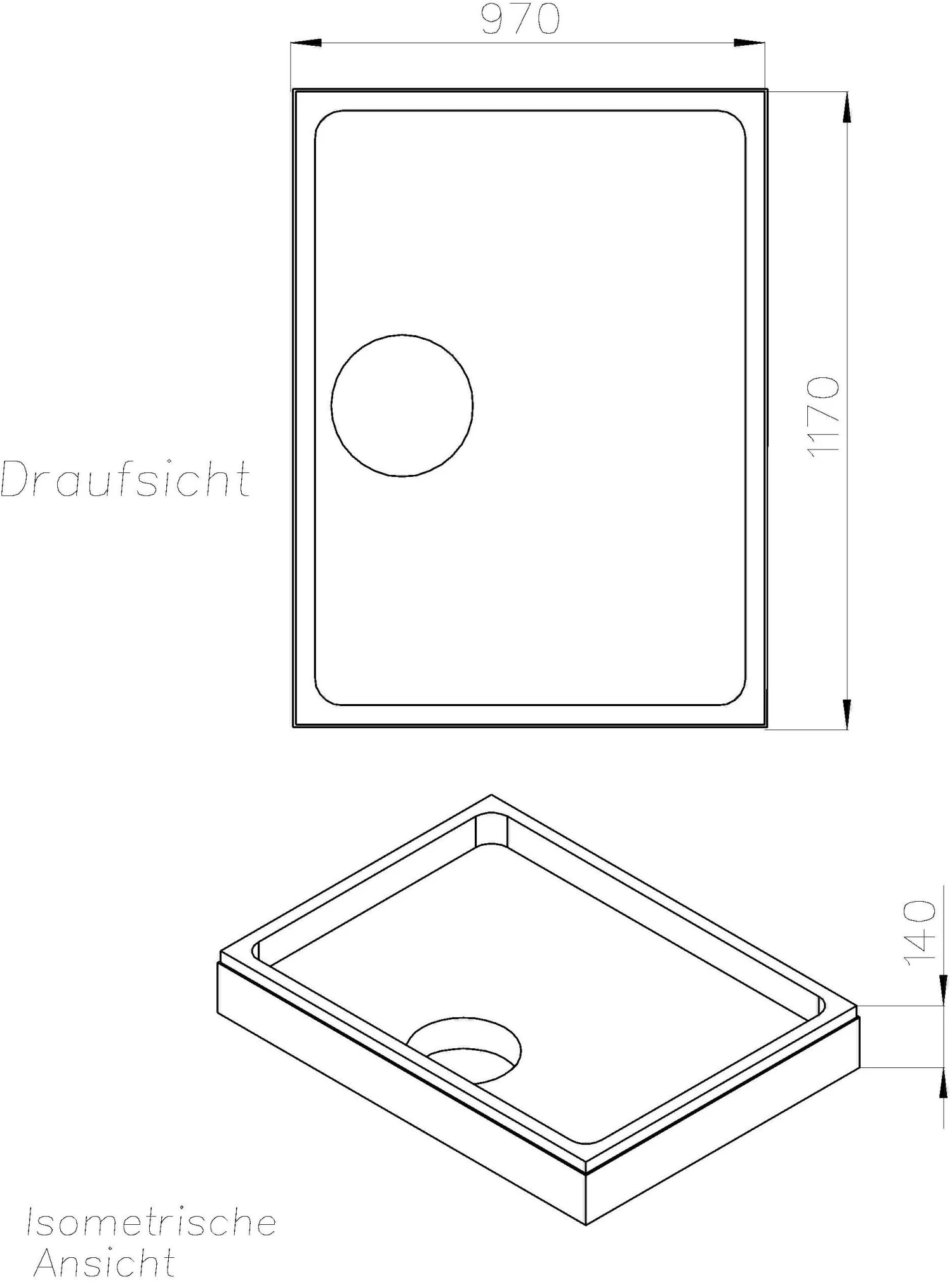 Schedel Duschwannenträger SD21068 120x100cm, Höhe 14cm 4 Schedel Duschwannenträger SD21068 120x100cm, Höhe 14cm – Bild 2