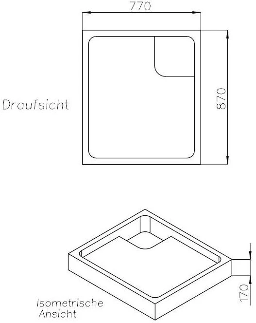 Schedel Duschwannenträger SD22954 90x80x6,5cm, Höhe 17cm 4 Schedel Duschwannenträger SD22954 90x80x6,5cm, Höhe 17cm – Bild 2