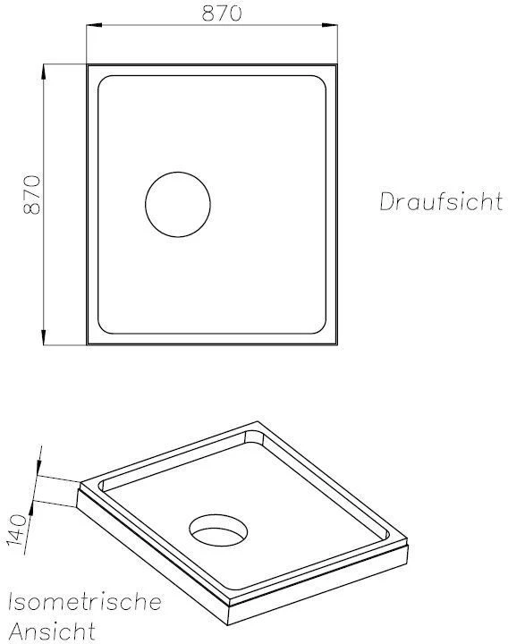 Schedel Duschwannenträger SD26042 90x90x4cm, Höhe 14cm 4 Schedel Duschwannenträger SD26042 90x90x4cm, Höhe 14cm – Bild 2