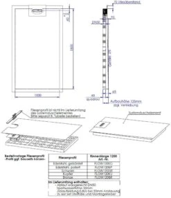 Schedel Line Flow Duschelement LI2KF901018 100 X 180 Cm, Einseitiges Gefälle -Heimwerkzeuge Schedel Line Flow Duschelement LI2KF901018 100 x 180 cm einseitiges Gefaelle 1
