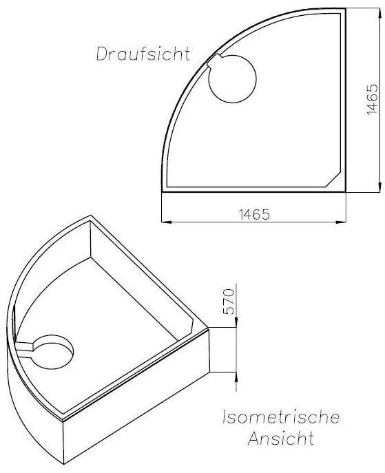 Schedel Tonic II Eck-Wannenträger SW16119 150x150cm, Höhe 57cm 4 Schedel Tonic II Eck-Wannenträger SW16119 150x150cm, Höhe 57cm – Bild 2