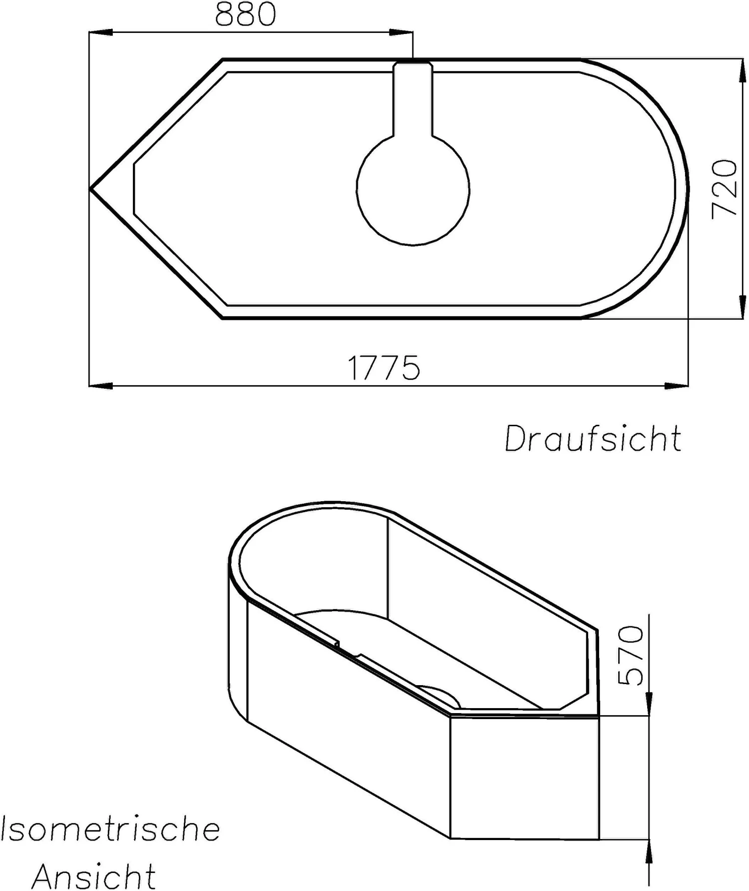 Schedel Wannenträger SW12488 181x75cm, Höhe 57cm 4 Schedel Wannenträger SW12488 181x75cm, Höhe 57cm – Bild 2