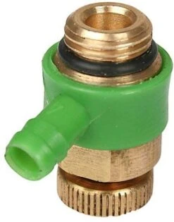 Schlösser Entleerungsventil 0018310800001 Messing, DN 8, 1/4", Auslaufring Grün, O-Ring