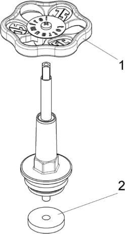Schlösser Freistromventil-Oberteil 0018163200001 DN 32, G 1 1/4, Messing, Steigende Spindel -Heimwerkzeuge Schloesser Freistromventil Oberteil 0018163200001 DN 32 G 1 1 4 Messing steigende Spindel 2