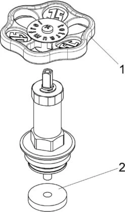 Schlösser Freistromventil-Oberteil 0018182500001 DN 25, G 1, Messing, Nichtsteigende Spindel -Heimwerkzeuge Schloesser Freistromventil Oberteil 0018182500001 DN 25 G 1 Messing nichtsteigende Spindel 2