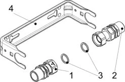 Schlösser Wasserzähler-Bügel 0022503000001 1" Qn 6, Starr, Waagerecht, Edelstahl, Verschraubungen -Heimwerkzeuge Schloesser Wasserzaehler Buegel 0022503000001 1 Qn 6 starr waagerecht Edelstahl Verschraubungen 2