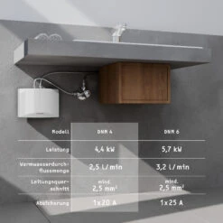 Stiebel Eltron Mini-Durchlauferhitzer 185415 DNM 4, 4,4 KW, 230 V, Weiss -Heimwerkzeuge Stiebel Eltron Mini Durchlauferhitzer 185415 DNM 4 44 kW 230 V weiss 3
