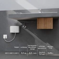 Stiebel Eltron Mini Durchlauferhitzer 220813 DHM 3, 3,5 KW, Druckfest, 230 V, Weiss -Heimwerkzeuge Stiebel Eltron Mini Durchlauferhitzer 220813 DHM 3 35 kW druckfest 230 V weiss 3