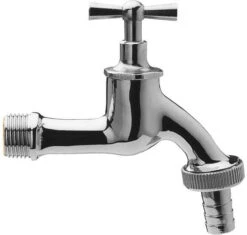 Universal Auslaufventil 422108 Messing Glanzverchromt, 3/4", Schlauchverschraubung