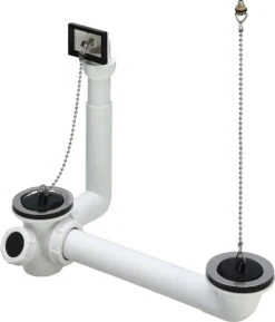 Viega Ab-/Überlaufgarnitur 109509 G 1 1/2x70x100-270mm, Kunststoff, Kunststoff, Für Doppelspülen