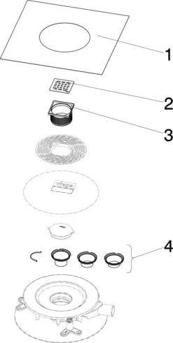 Viega Badablauf-Grundkörper Advantix 4914.2 DN 50, Aufsatz Mit Rahmen Aus Kunststoff -Heimwerkzeuge Viega Badablauf Grundkoerper Advantix 4914.2 DN 50 Aufsatz mit Rahmen aus Kunststoff 3