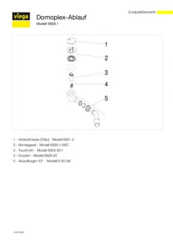Viega Domoplex Funktionseinheit 193607 85mmxDN 40/50, Kunststoff Weiß, Für Ablaufloch D= 65mm -Heimwerkzeuge Viega Domoplex Funktionseinheit 193607 85mmxDN 40 50 Kunststoff weiss fuer Ablaufloch d 65mm 2