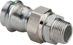 Viega Sanpress Inox Verschraubung 438340 35mmxR 1 1/4, Stahl Nichtrostend, Flachdichtend, SC-Contur