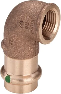 Viega Winkel Sanpress 2214.2 15 Mm X Rp 1/2, 90°, Rotguss Oder Siliziumbronze, SC-Contur
