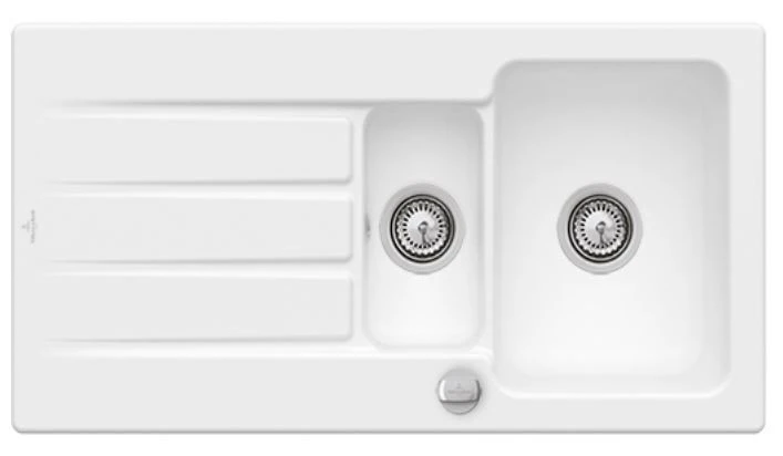 Villeroy & Boch Architectura Einbauspüle 336502RW Mit Ablaufgarnitur Und Exzenterbetätigung, Stone White 3 Villeroy & Boch Architectura Einbauspüle 336502RW Mit Ablaufgarnitur Und Exzenterbetätigung, Stone White