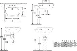 Villeroy & Boch O.Novo Waschtisch 516056R1 55 X 45 Cm, Weiss Cermicplus, Ohne Überlauf -Heimwerkzeuge Villeroy and Boch O.Novo Waschtisch 516056R1 55 x 45 cm weiss Cermicplus ohne Ueberlauf 2