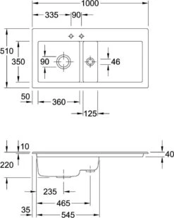 Villeroy & Boch Subway Einbauspüle 677201i4 Links, Mit Ablaufgarnitur Und Handbetätigung, Graphit -Heimwerkzeuge Villeroy and Boch Subway Einbauspuele 677201i4 links mit Ablaufgarnitur und Handbetaetigung Graphit 2
