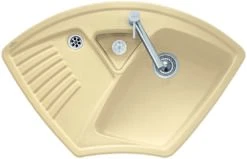 Villeroy Und Boch Eckspüle 672902S5 Ablaufgarnitur, Exzenterbetätigung, Resteschale, Ebony