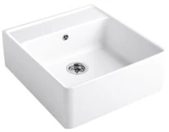 Villeroy Und Boch Spülstein Einzelbecken 632062KG Ablaufgarnitur, Exzenterbetätigung, Befestigungssatz, Snow White