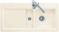 Villeroy Und Boch Subway Flächenbündige Spüle 67701FKD Becken Links, Mit Ablaufgarnitur Und Handbetätigung, Fossil