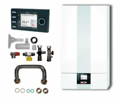 Wolf CGB-2-14 14kW Gasbrennwert-Therme Paket Mit Bedienmodul BM2 Und Anschlusszubehör