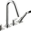 Hansgrohe 4-Loch Fliesenrand Armatur 34454000 Citterio M, Mit Rosetten, Mit Hebelgriffen, Chrom -Heimwerkzeuge hansgrohe 4 Loch Fliesenrand Armatur 34454000 Citterio M mit Rosetten mit Hebelgriffen chrom