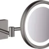 Hansgrohe AddStoris Rasierspiegel 41790340 Mit LED Leuchte, Wandmontage, Brushed Black Chrome -Heimwerkzeuge hansgrohe AddStoris Rasierspiegel 41790340 mit LED Leuchte Wandmontage brushed black chrome